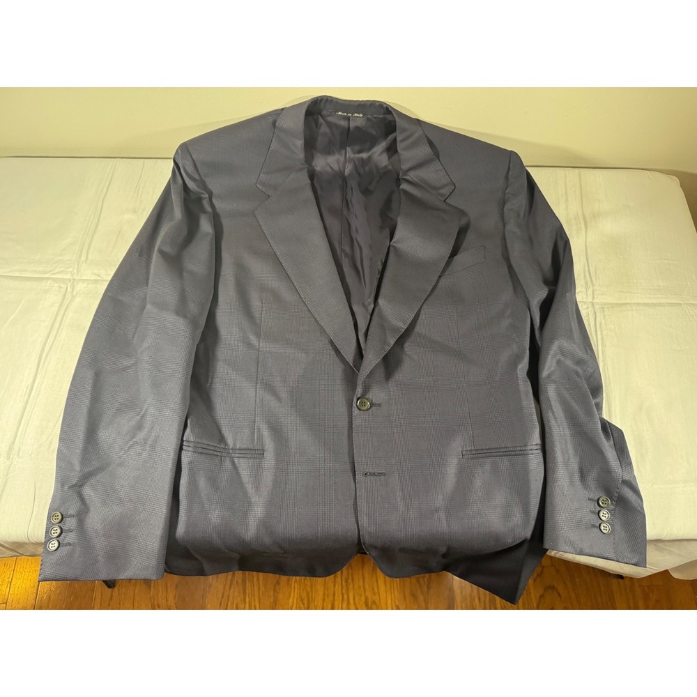 Canali Milano Mens Navy Blue 100% Pure Wool Blazer Sport Coat Italy Size 42R